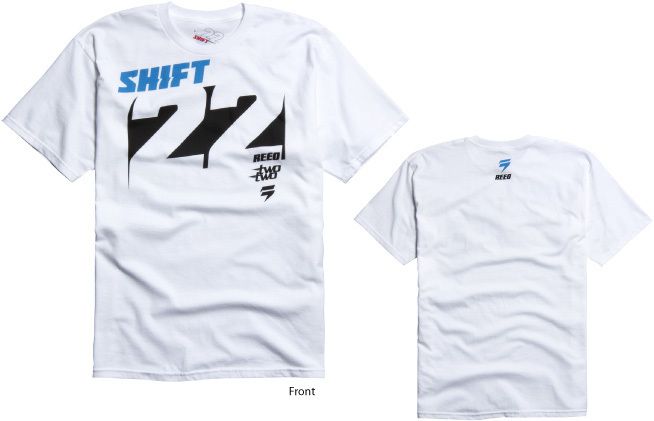 Shift Racing Chad Reed Knockout Tee White Adult Large Team Two Two 