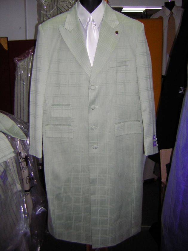 MENS MINT WINDOWPANE ZOOT SUIT SIZE 44R NEW SUITS  