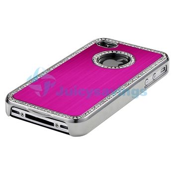 Pink Luxury Bling Diamond Aluminium Hard Case+PRIVACY Filter for 