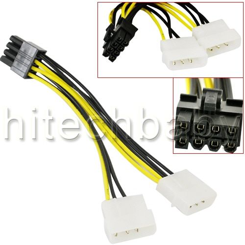 IDE(4 pin) to PCI E (8 pin)VGA Card Power Cable Adapter  