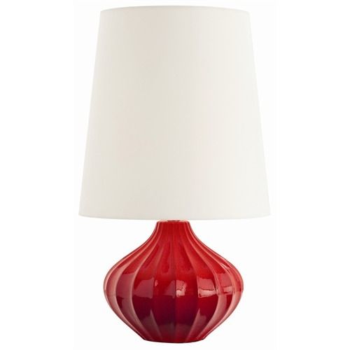 PAIR of RED CERAMIC Table Lamps, MID CENTURY MODERN FUN  