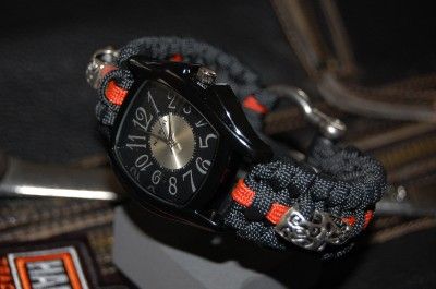 The ULTIMATE Harley Davidson Colors Paracord Watch Black  