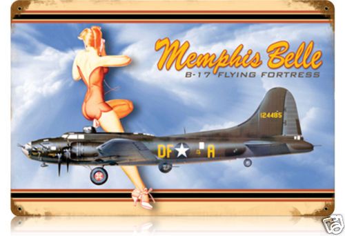 Memphis Belle B17 airplane vintage tin sign  