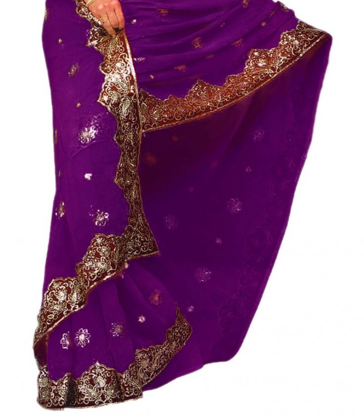 Bollywood Wedding Indian Sequin Bauchtanz Sari Saree Belly Dance Rock 