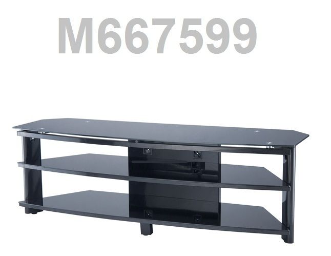 New Black LCD/LED Plasma Glass TV Floor Component Stand  