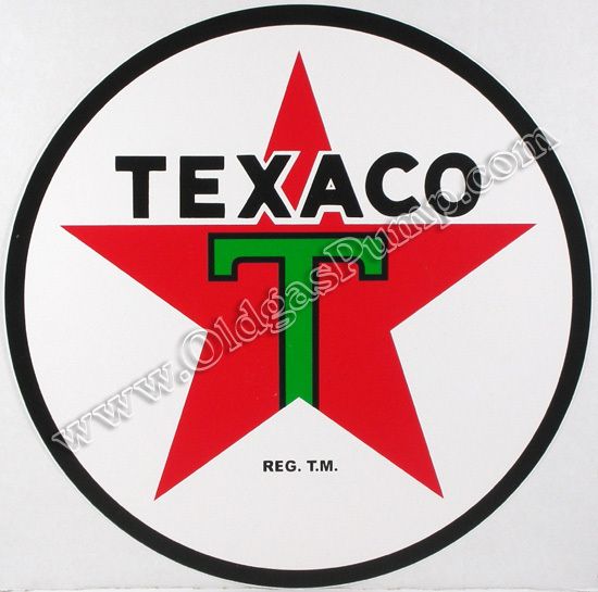 TEXACO T STAR 6 VINYL GAS & OIL PUMP DECAL DC 120B  