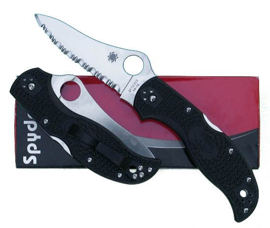 Spyderco Stretch Lightweight Knife with Serrated Blade C90SBK New 