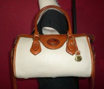   & Bourke Ivory Tan Leather Medium Satchel Case Cross Body Bag  