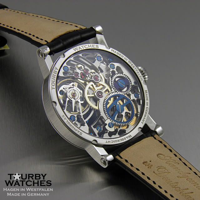 Tourby Art Deco Skeleton   genuine ETA Unitas 6498  1  