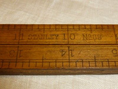 Antique Vintage STANLEY NO 68 Wooden Folding RULE Tool Ruler  