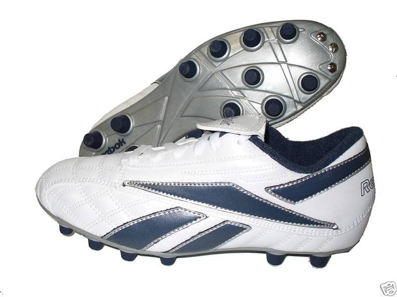 Reebok Campio SQ TPU White Navy Soccer Cleat Mens Shoes  