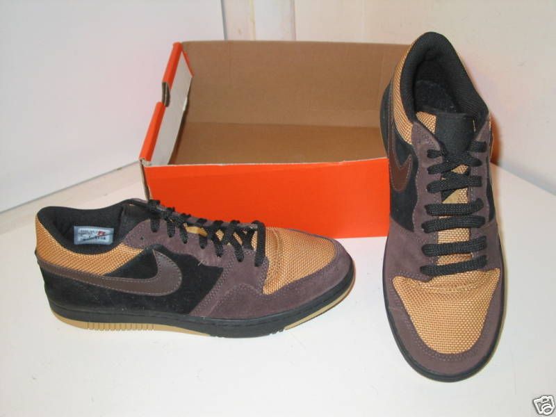Nike Court Force Low Brown & Gold Athletic Shoes Mens 8.5  