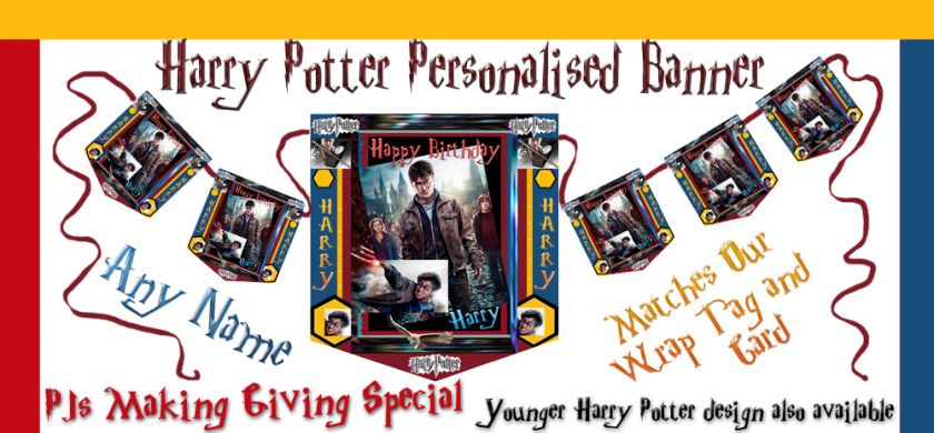 Personalised Banner Birthday Party Harry Potter Banner  