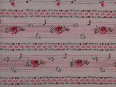   Vintage Look PARIS BEBE Wild Roses Ticking stripe   so sweet  